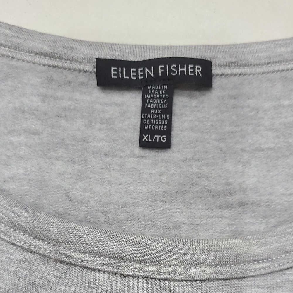Eileen Fisher Boxy Crewneck Jersey knit Tunic Top Heathered Gray Sz XL - Picture 5 of 10